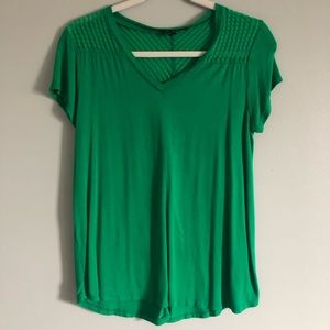Cable and Gauge Green Mesh Detail Tshirt